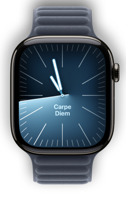 Analog urskive med teksten “Carpe Diem”